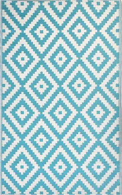 Produktbild von BELIANI Venkovní Koberec Tyrkysovy 120 x 180 cm Terasa Balkón Geometrický Vzor Moderní