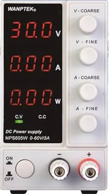 Zdjęcie produktu dla Zasilacz laboratoryjny, napięcie wejściowe 220V/50Hz, moc wyjściowa 300W, zakres napięcia wyjściowego 0-60V, zakres prądu wyjściowego 0-5A, waga ok. 1615g