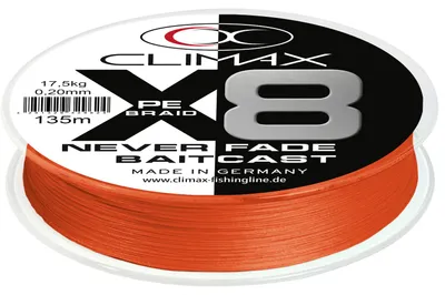 Obrázok produktu pre Climax PE X8 Neverfade Baidcast (výrazne oranžová)
