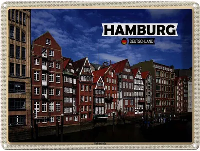 Produktbild von vianmo Blechschild 30x40 cm Hamburg Deichstraße Fluss Abenteuer Reisen Urlaub