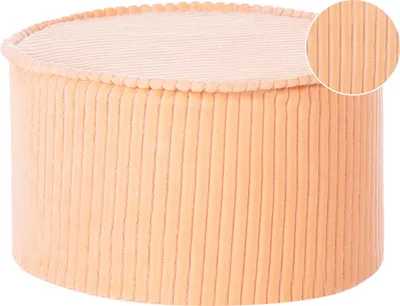 Produktbild von BELIANI Pouf Pfirsichrosa aus Baumwolle Samtstoff 40 x 25 cm Rund Sitzkissen Pouf Wohnaccessoires für Kinderzimmer