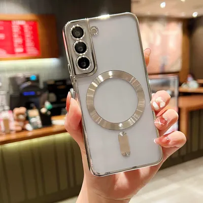 Produktbild von Schutzhülle für Samsung A55, kompatibel mit MagSafe, transparent, klare Abdeckung