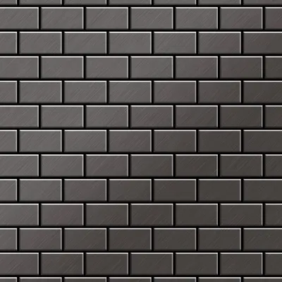 Produktbild von Mosaik Fliese massiv Metall Titan gebürstet dunkelgrau 1,6mm stark House-Ti-SB