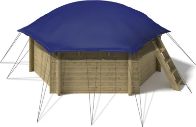 Produktbild von Aufblasbare Pool Abdeckplane für 8-Eck Holzpool Kalea 3,54 m Farbe dunkelblau AirCover