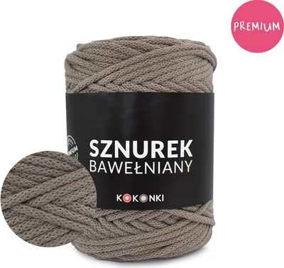 Produktbild von KOKONKI Premium Baumwoll-Kordel 5mm, 100m, Cappuccino - Flexibel & Robust