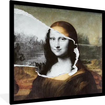 Produktbild von MuchoWow® Gerahmtes Poster Mona Lisa - Da Vinci - Alte Meister 40x40 cm - Poster mit Schwarzem Bilderrahmen Wandposter Rahmen Foto Bilder - Mit Rahmen - Wanddekoration Schlafzimmer