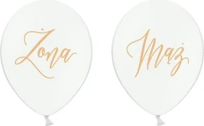 Image de Ballons « Mari/Femme », blanc pur pastel, 30 cm, 2 pièces.