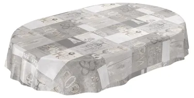 Wachstuchtischdecke abwaschbar wasserabweisend 140 x 220 cm oval Schnittkante, Hauptbild