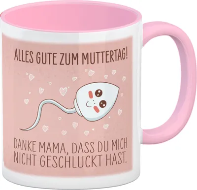 Produktbild von Danke Mama, dass du mich nicht geschluckt hast Kaffeebecher rosa zum Muttertag