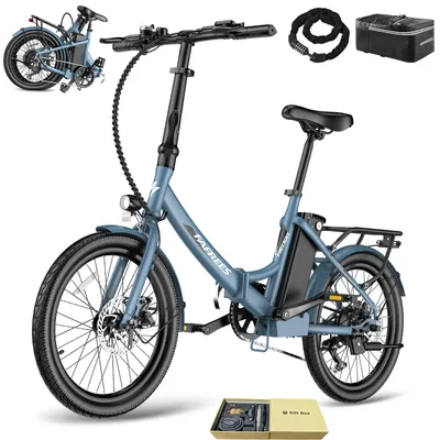 Produktbild von 20" E-Bike 155–195 cm 36 V 20 Ah 110–130 km IPX5 7-Gang – StVZO-konform mit legaler Schiebehilfe (6 km/h) – Blau