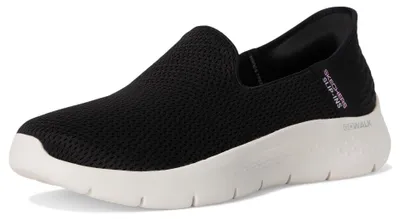 Immagine prodotto di Scarpe da ginnastica slip-on da donna Skechers Go Walk Flex Relish, in tessuto nero con dettagli bianchi