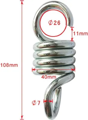 Produktbild von 2 Stück Hängematten-Feder, gehärteter verzinkter Stahl, Verlängerungsfeder für hängende Hängestühle und Veranda-Schaukeln, 700lb