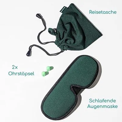 Immagine prodotto di Maschera per dormire oscurante, traspirante, confezione da 4, con tappi per le orecchie