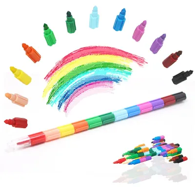 Productafbeelding van 15 stuks 12-in-1 waskrijt, stapelbare waskrijt voor creatieve kinderen