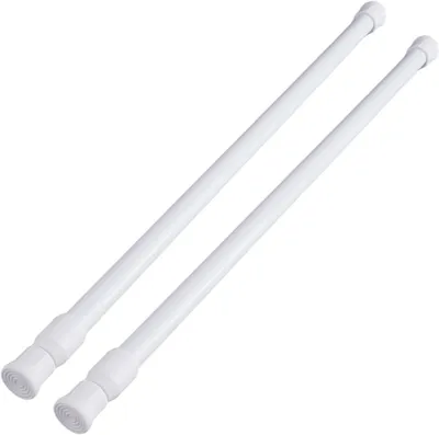 Image de Tringles à rideaux extensibles - Lot de 2 - Tringles à rideaux réglables de 40 à 70 cm - Antidérapantes - Tige télescopique sans perçage