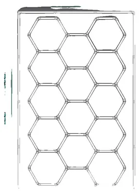Obrázek produktu pro Světlo do garáže, hexagonální design, energeticky úsporné, 14 otvorů