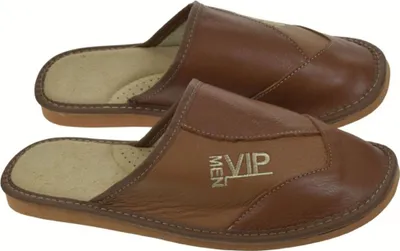 Obrázek produktu pro Pánské hnědé kožené pantofle VIPMEN
