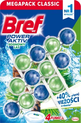 Produktbild von Bref Power Aktiv Kiefernholz-Toilettenschüsselhalter 3x50g