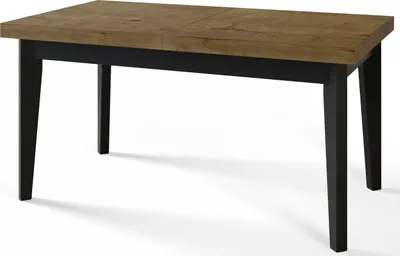 Produktbild von Esstisch 140 cm / 180 cm, Ausziehbarer Tisch, Küchentisch, Esszimmer Tisch, Wohnzimmertisch, Zimmertisch, Moderner Tisch, Loft Tisch, Schwarze Beine, Skandinavisch, 140x80, Lefkas