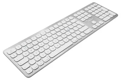 Produktbild von Macally BTWKEYMB-UK, erweiterte Quick-Switch Bluetooth Funk-Tastatur für Mac, PC, iOS und Android, Ziffernblock, englisches QWERTY UK Layout, Alu-Design