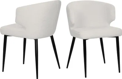 Produktbild von SIT Möbel Armlehnstuhl 2er-Set | Bezug Teddyfell weiß | Stuhlbeine Metall schwarz | B 63 x T 62 x H 81 cm | 04777-10 | Serie SIT&CHAIRS