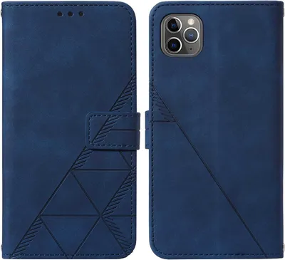 Produktbild von iPhone 11 Pro Max Hülle, Schlank Prägung Flip Leder Kartenfächer Schutzhülle mit Ständer für iPhone 11 Pro Max Blau