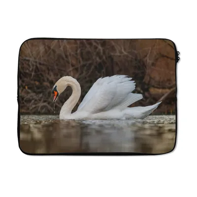 Produktbild von MuchoWow® Laptop Hülle 13 Zoll Schwan - Wasser - Tiere - Vogel Laptoptasche - Laptophülle - Sleeve - Rundumschutz