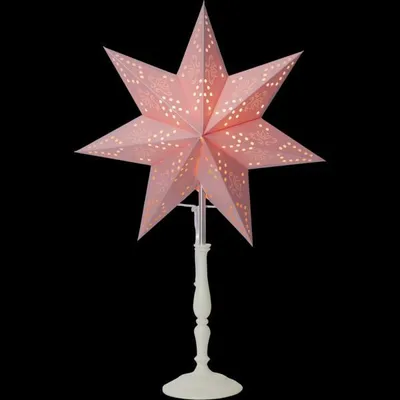 Produktbild von Rosa Weihnachtsstern Romantisch mit E14 Fassung - 55 cm