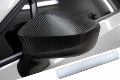 Productafbeelding van Design Folie Carbon, wit, voor diverse voertuigen, PREMIUM spiegels, spiegelbehuizing, afdekking