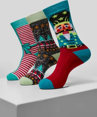 Produktbild von Urban Classics TB3746 | Christmas Nutcracker Socks 3-Pack Weihnachtssocken - Farbe: multicolor - Größe: 35-38