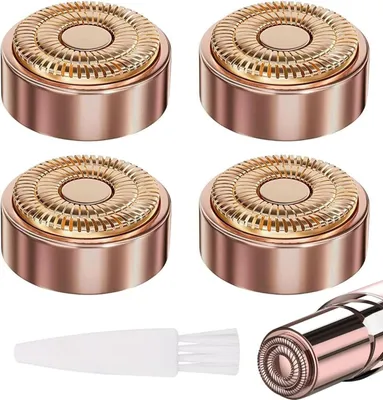 Produktbild von 4 Stück Gesichtshaarentferner Ersatzköpfe Kompatible mit Finishing Touch Flawless Generation 2 Elektrorasierer für Lippen Kinn Wangen 18-karätigen vergoldeten Scherkopf, Gesichtshaarentfernung