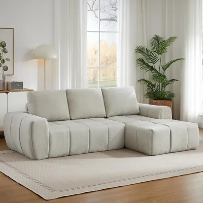 Produktbild von Modularsofa Kompressionssofa, modernes übergroßes Ecksofa, s Cord-L-Sofa mit abnehmbaren Kissen, gepolsterte Sofas,keine Montage erforderlich