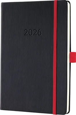 Produktbild von sigel Buchkalender Conceptum 2026 ca. DIN A5 schwarz/rot