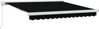 Produktbild von Einziehbare Markise Schwarz 350 x 250 cm Stoff und Metall