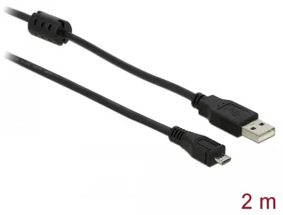 Image de Delock 82335 USB Kabel Delock A -> Micro-B St/St 2.00m sw