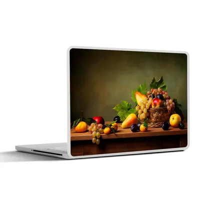 Produktbild von MuchoWow® Laptop Aufkleber Sticker Cover Rustikal - Korb - Obst - Stilleben 25x18 cm - Laptop-Deko