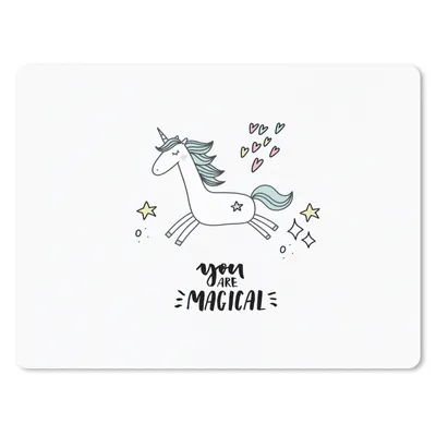 Produktbild von MuchoWow® Mauspad Mousepad Einhorn - Kinder - Zitate - Du bist magisch - Mädchen 23x19 cm - Mousepads - Maus Mat - Pad - Mausunterlage - Schreibtischunterlage - Mauspad