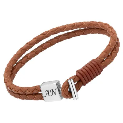Produktbild von Unique Lederarmband: Braun mit Edelstahlverschluss LB0280