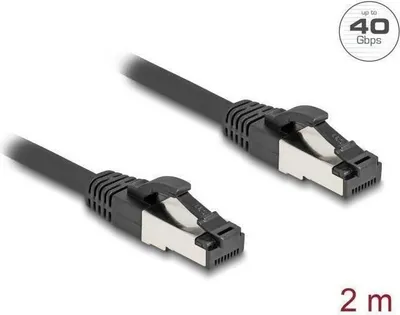 Image de Delock 80572 DELOCK RJ45 Netzwerkkabel Cat.8.1 S/FTP 2m-40Gbps schwarz