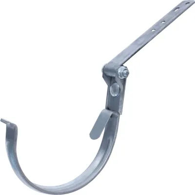 Produktbild von DAPRONA Rinneneisen verstellbar, Rinnenhalter Silber RG 333 für Dachrinne Halbrund, Verstellbar in Höhe und Neigung, hoher Korrosionsschutz