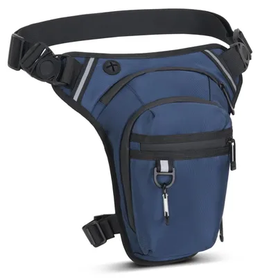 Produktbild von Beintasche Motorrad Herren Damen Wasserdicht Oberschenkeltasche Blau mit Karabiner