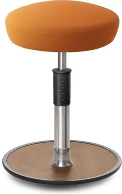 Produktbild von Sitz- Stehhocker Free Regular Hutsitz Gestrick Orange chrom /Natur.