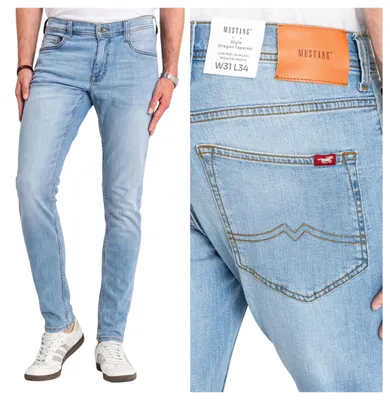 Produktbild von MUSTANG | Oregon Herren-Jeans, schmal zulaufend, Sommerhose, Blau, W36 L30