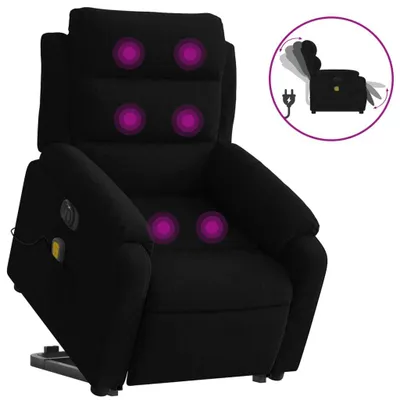 Image de vidaXL Fauteuil de massage avec releveur Électrique Noir Velours