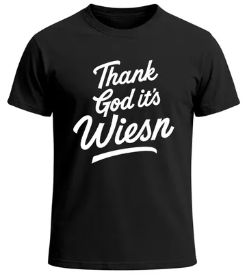Produktbild von Herren T-Shirt für das Thank God it’s Fun-Shirt Trachtenshirt Bierfest Outfit Statement Spruch Saufen lustig Moonworks®