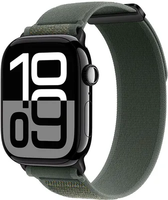 Produktbild von FFO2World Trail Loop Sportarmband aus Nylon – Kompatibel mit Apple Watch 49/46/45/44/42 mm, Serien 1–11 und Ultra 1–3 – Grün