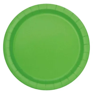 Produktbild von 20 Stück runde grüne Einweg-Pappteller für Partys, ca. 17,78 cm Durchmesser