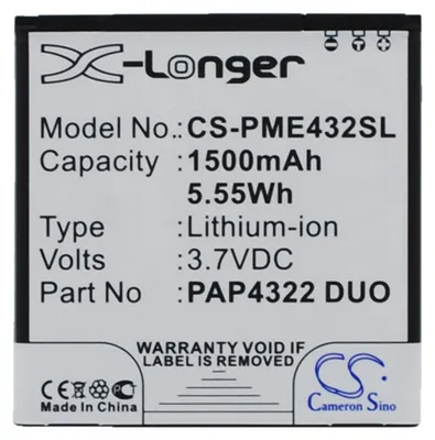Productafbeelding van Cameron Sino CS-PME432SL, Batterij, Prestigio, Lithium-ion (Li-ion), 1500 mAh, 3,7 V, 5,55 Wh