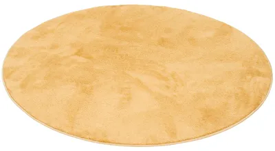 Produktbild von Luxus Super Soft Hochflor Teppich Melia Curry Rund, Größe:160 cm Rund