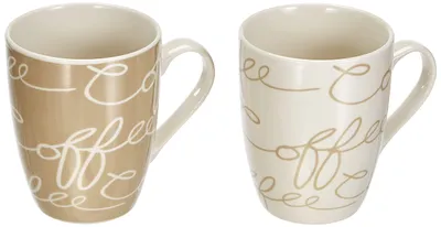 Kaffeemokkenset Cornello, 2 Tassen, 300 ml, Porzellan, creme